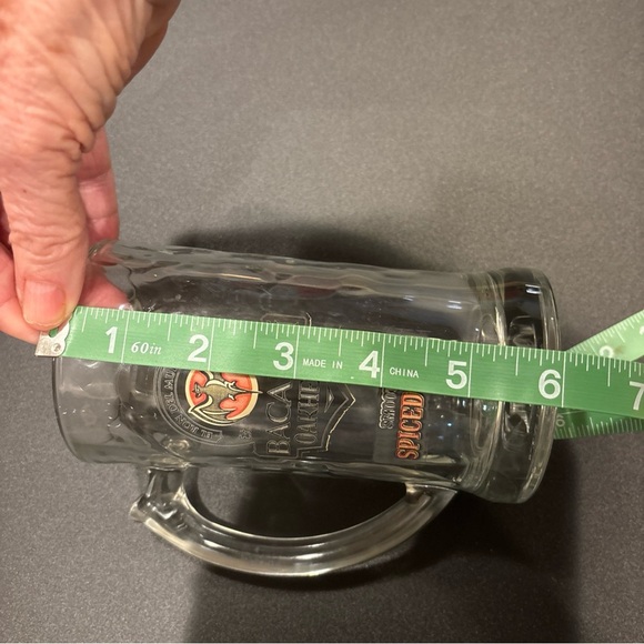 VINTAGE BACARDI OAKHEART SPICED RUM EL RON MURCI’ELAGO 12 Oz. GLASS MUG STEIN - Picture 8 of 10